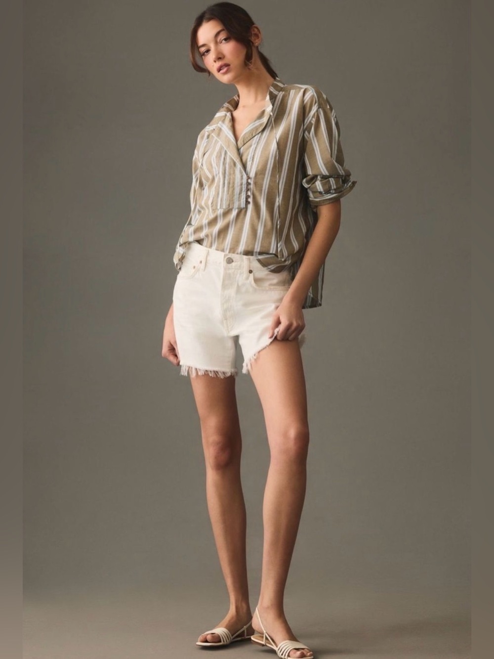 Anthropologie Pilcro Long-Sleeve Popover Top